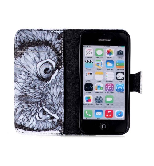 iPhone 5c case wallet leather case printed