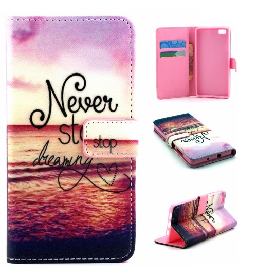 Huawei P8 case wallet leather case printed