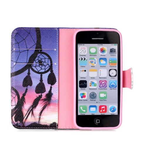 iPhone 5c case wallet leather case printed