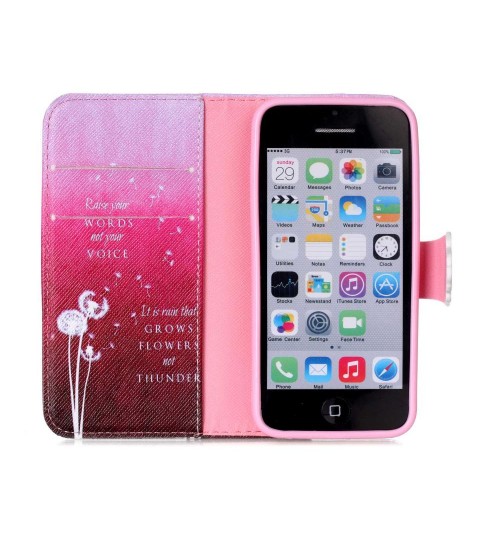 iPhone 5c case wallet leather case printed