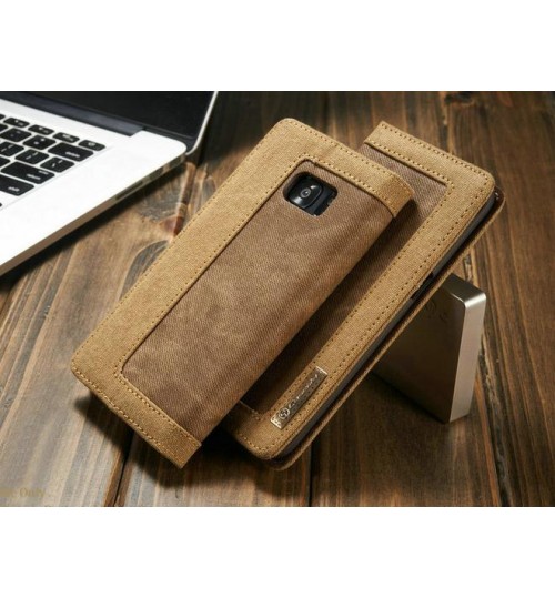 Galaxy S7 contrast denim folio wallet case magnetic closure