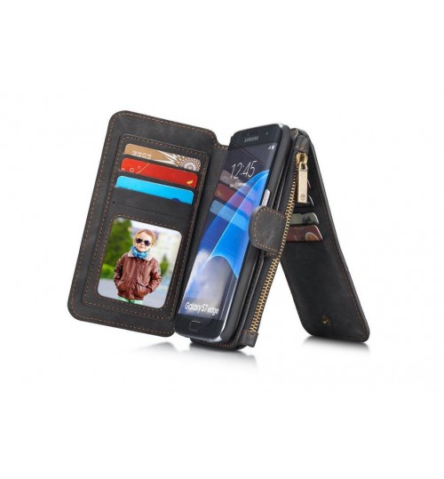 Galaxy S7 edge wallet leather case detachable