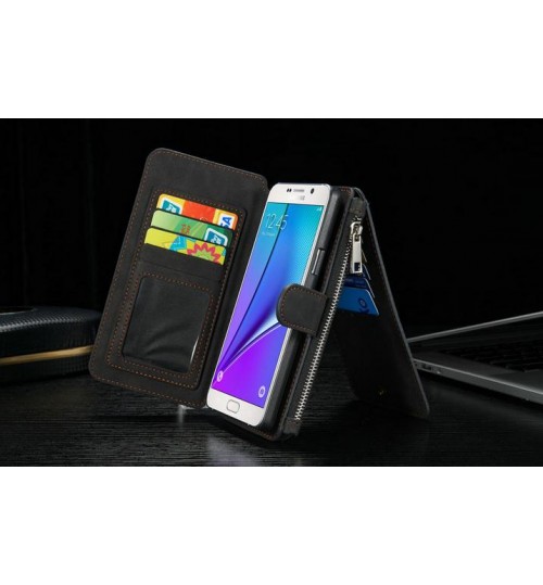 Note 5 double wallet leather case detachable