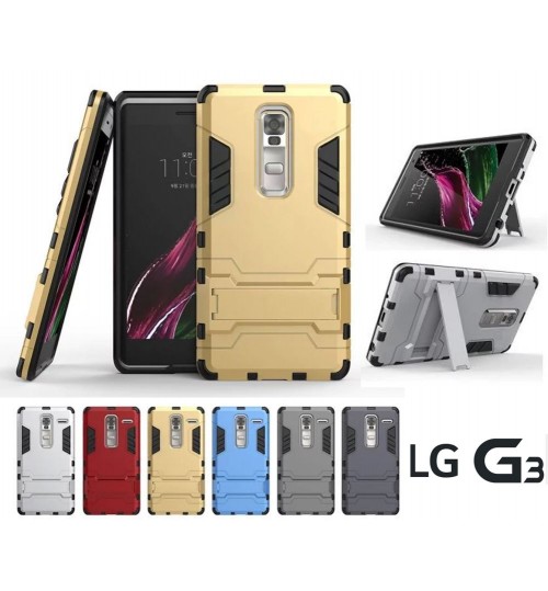 LG G3 Heavy Duty Hybrid Kickstand Case Cover