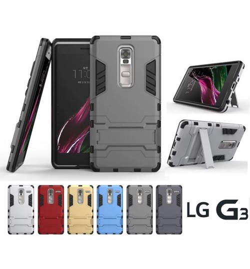 LG G3 Heavy Duty Hybrid Kickstand Case Cover