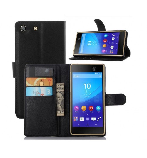 Sony Xperia M5 Wallet leather cover+Pen