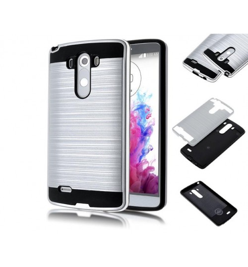 LG G3 impact proof hybrid case brushed METAL