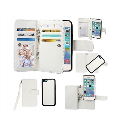 Iphone 5C detachable wallet leather case