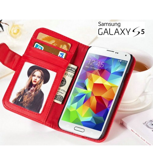 Galaxy S5 wallet leather ID window case
