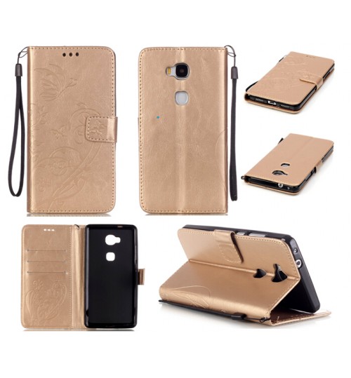 HUAWEI Honor 5X case HUAWEI GR5 case Premium Embossing wallet leather case