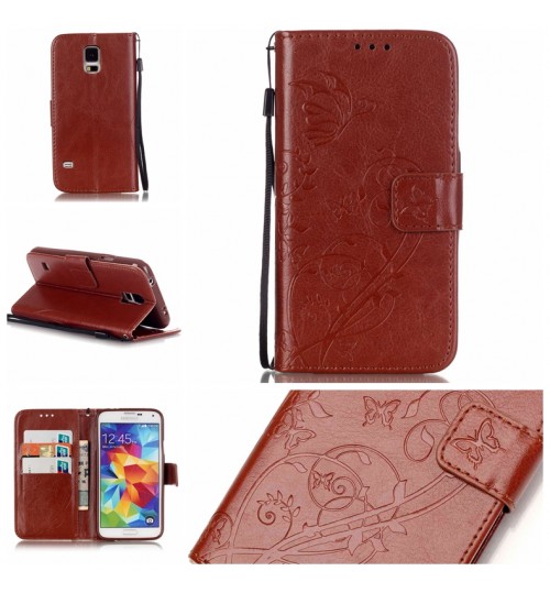 Galaxy S5 Premium Embossing wallet leather case