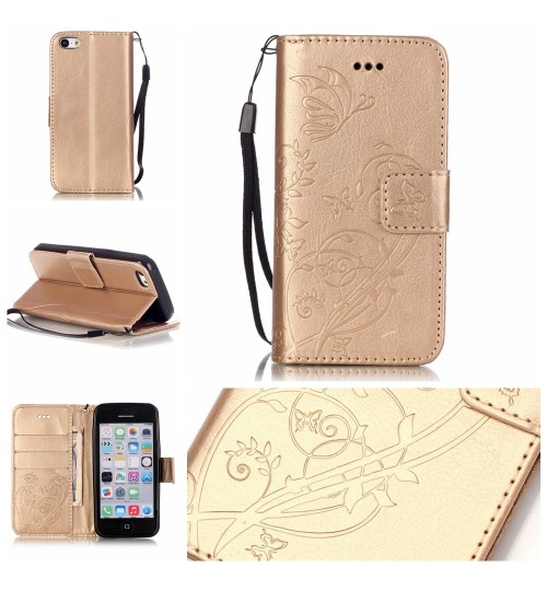 iPhone 5C Premium Embossing wallet leather case