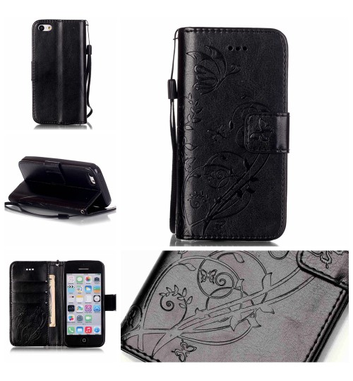 iPhone 5C Premium Embossing wallet leather case