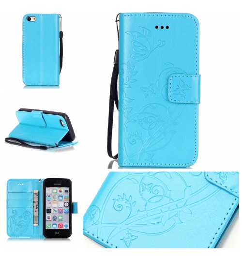 iPhone 5C Premium Embossing wallet leather case