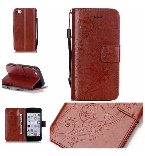 iPhone 5C Premium Embossing wallet leather case