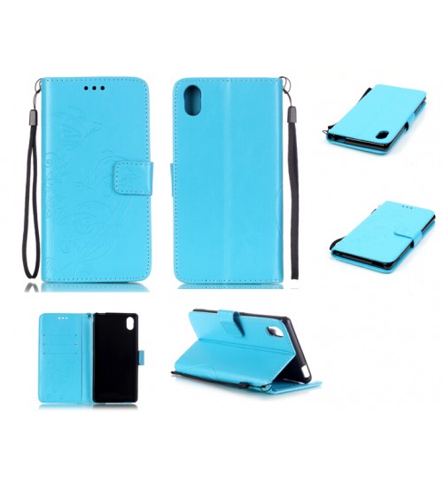 Sony M4 Aqua Premium Embossing wallet leather case