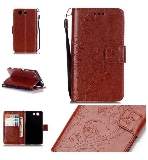 Sony Z3 compact Embossing wallet leather case