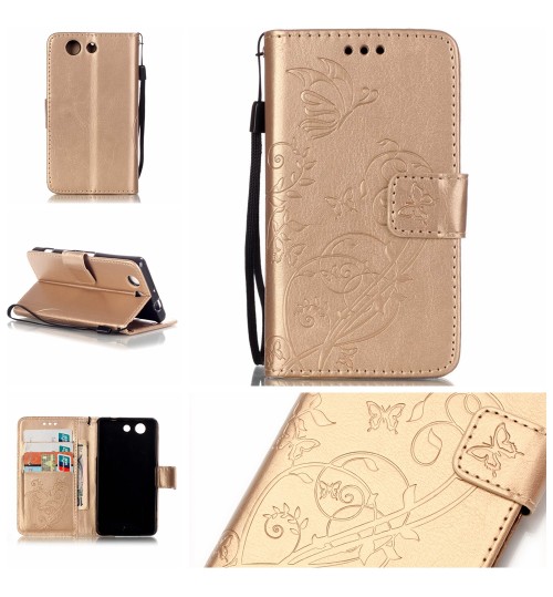 Sony Z3 compact Embossing wallet leather case