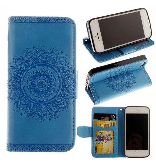 iPhone 5 5s SE printed ID wallet leather case