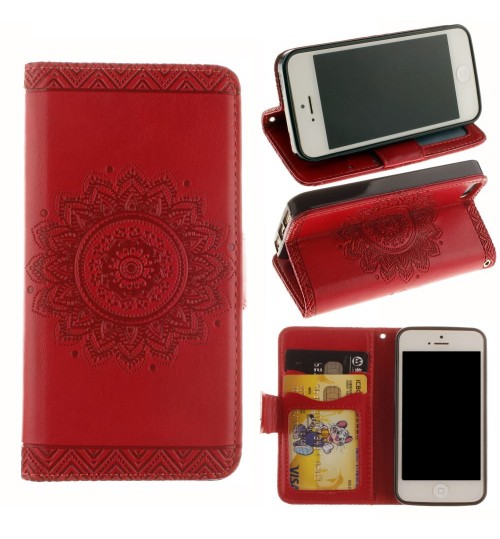 iPhone 5 5s SE printed ID wallet leather case