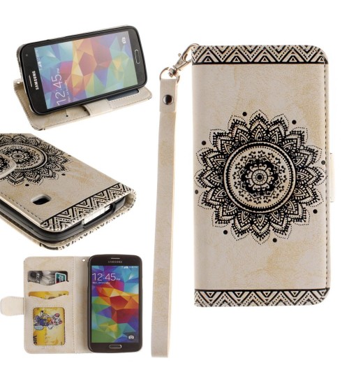 Galaxy S5 printed ID wallet leather case