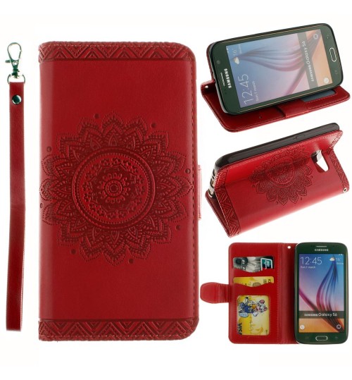 Galaxy S6 printed ID wallet leather case