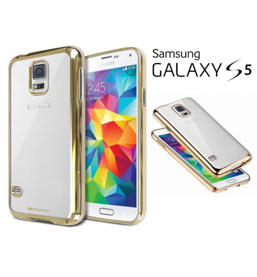 Galaxy S5 case bumper w clear soft gel back cover