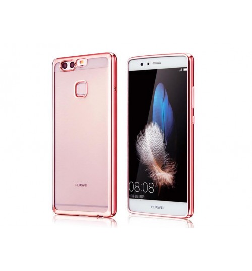 Huawei P9 case Plating Bumper with clear gel back cover case