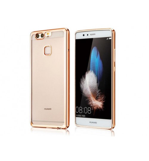 Huawei P9 case Plating Bumper with clear gel back cover case