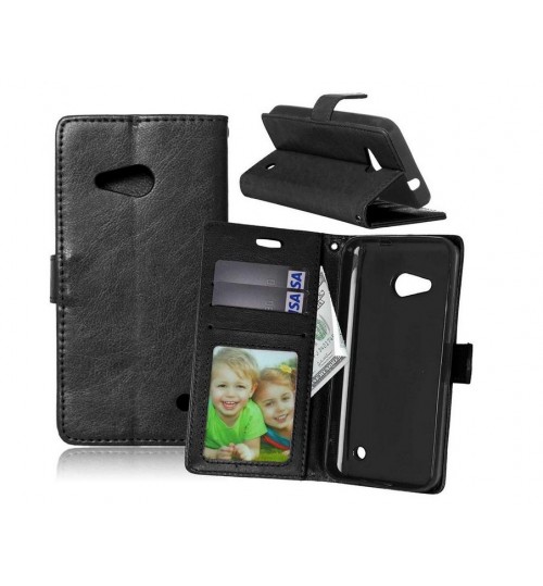 Lumia 550 vintage fine leather wallet case