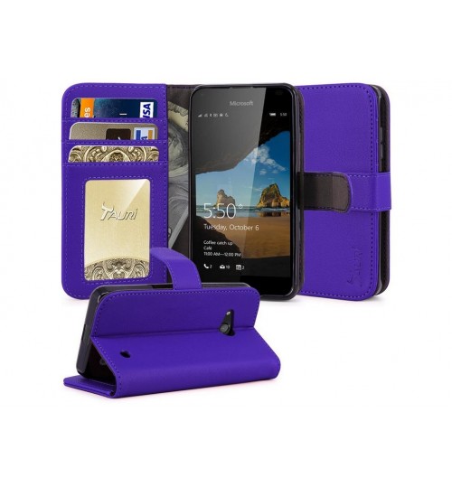 Lumia 550 vintage fine leather wallet case