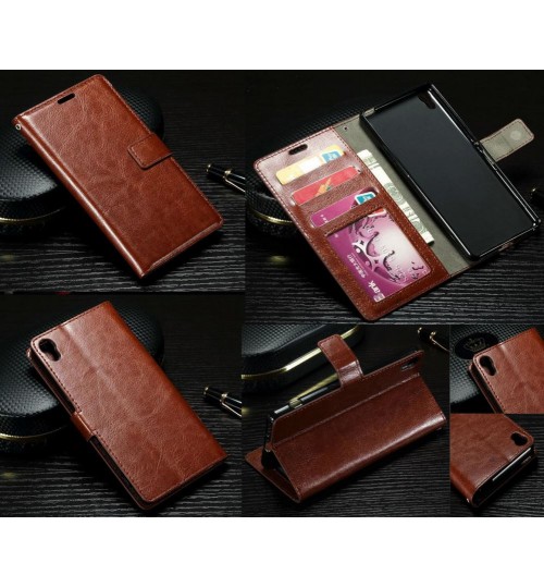 Sony Xperia XA vintage fine leather wallet case