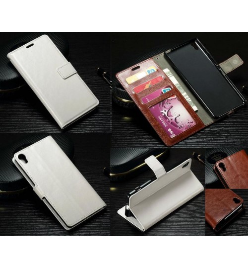 Sony Xperia XA vintage fine leather wallet case