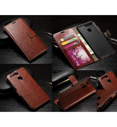 Huawei P9 vintage fine leather wallet case