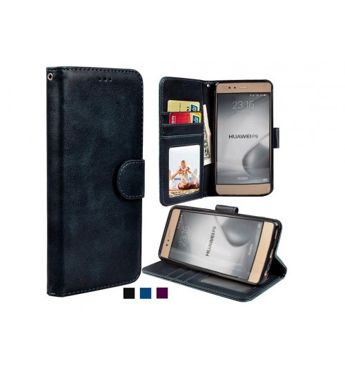 Huawei P9 vintage fine leather wallet case