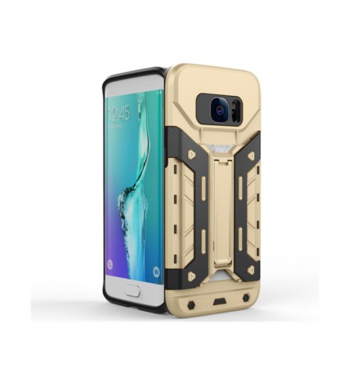 Galaxy S7 Edge Card Holder Hybrid Kickstand Case