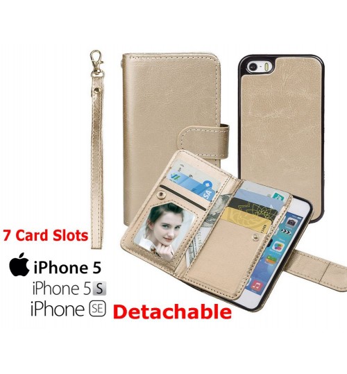 iPhone 5 5s se detachable wallet leather case