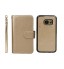 Galaxy S7 double wallet leather detachable case