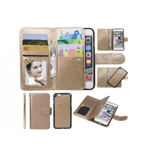 iPhone 6 6S double wallet leather case detachable