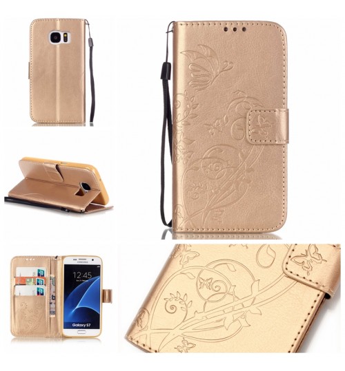 Samsung Galaxy S7 Case Premium leather Embossing wallet folio case