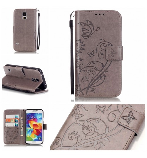 Galaxy S5 case Premium Leather Embossing wallet  Folio case