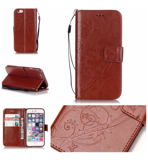 iPhone 6 6S Premium Leather Embossing wallet Folio case