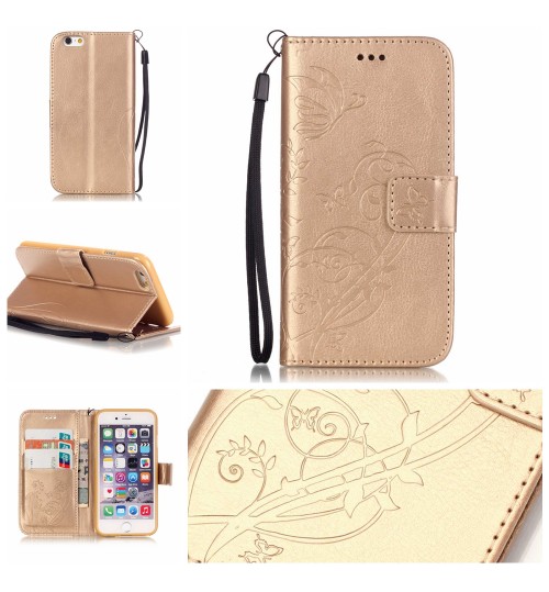 iPhone 6 6S Premium Leather Embossing wallet Folio case