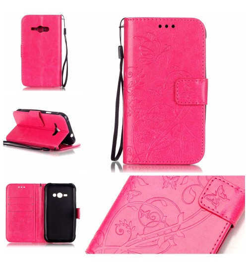 Galaxy J1 ACE Case Premium Leather Embossing wallet Folio case