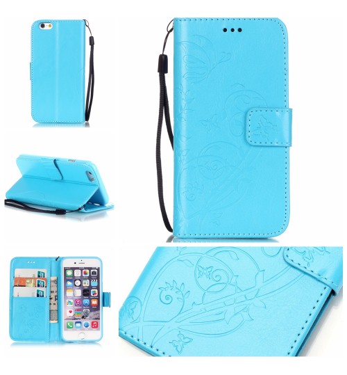 iPhone 6 6S Plus case Premium Leather Embossing wallet Folio case