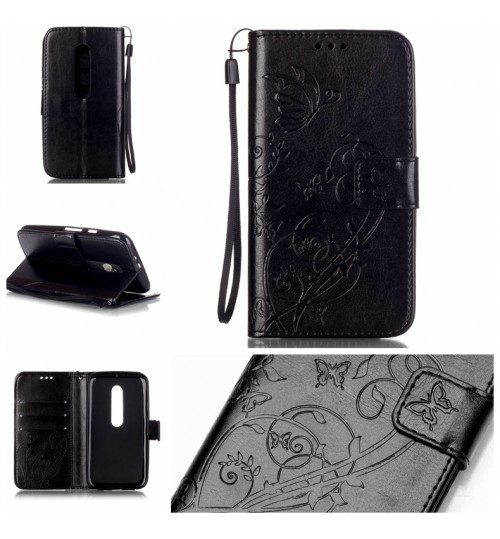 MOTO G3 case Premium leather Embossing  wallet flip case MOTO G 3rd Gen