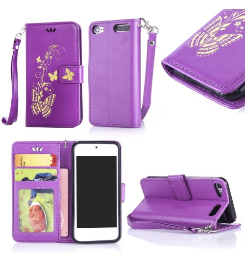 iPod Touch 6 leather full cash ID wallet case printed