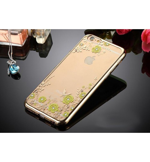 iPhone 6 6s soft gel tpu case luxury bling shiny floral case