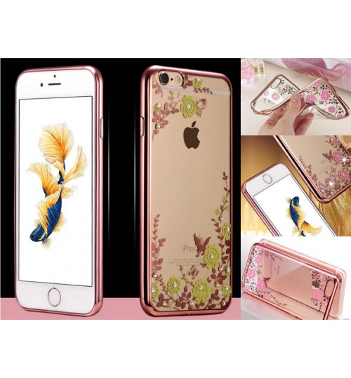 iPhone 6 6s Plus Case soft gel tpu luxury bling shiny floral case