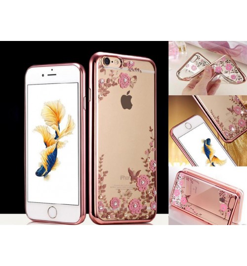 iPhone 6 6s soft gel tpu case luxury bling shiny floral case